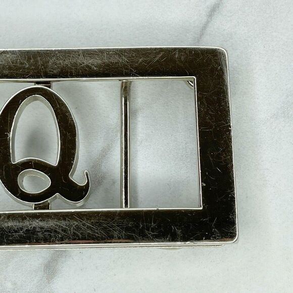 Silver Tone Monogram Q Initial Letter Belt Buckle Open Back Design ✨ - Picture 5 of 8